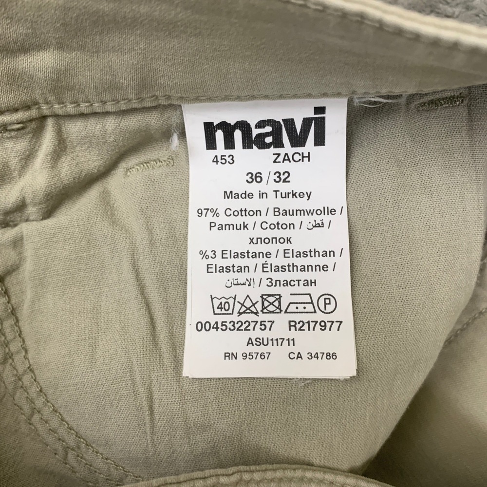 Mavi Zach Straight Leg Pants Mens 36x32 Sand Beige Cotton Stretch Chino Jeans - Picture 3 of 8